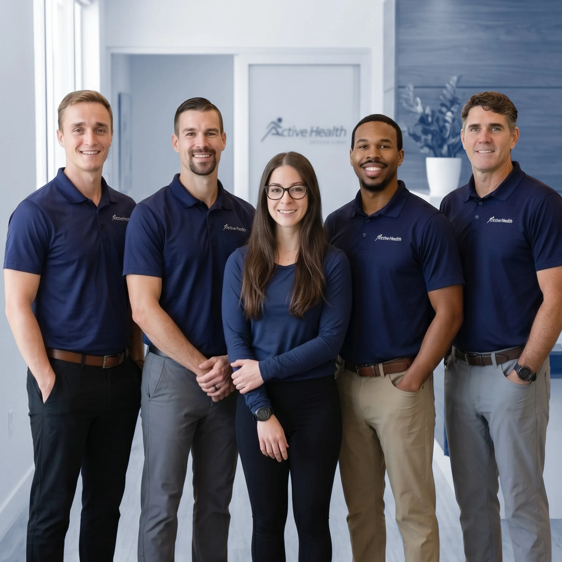 The five members of the Active Health team inside the Jacksonville clinic